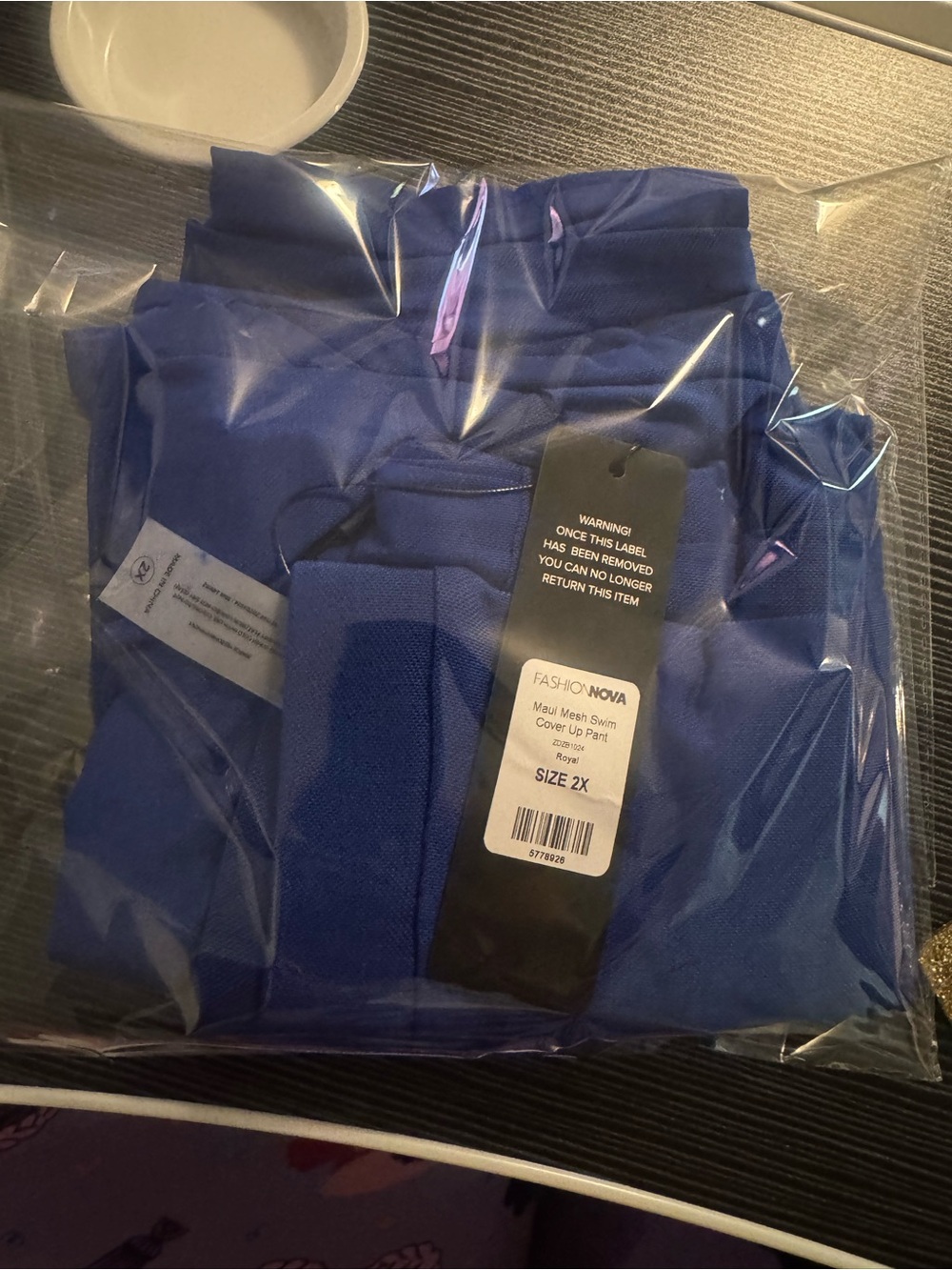 Fashion Nova Blue Maui Mesh Swim Cover Up Pants